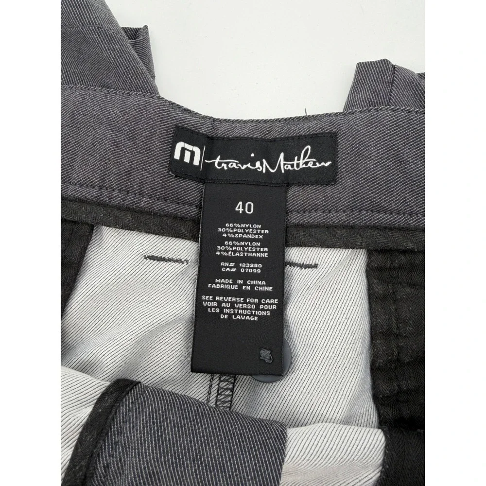TravisMathew Mens Gray Performance Golf Shorts Size 40 Stretch Flat Front